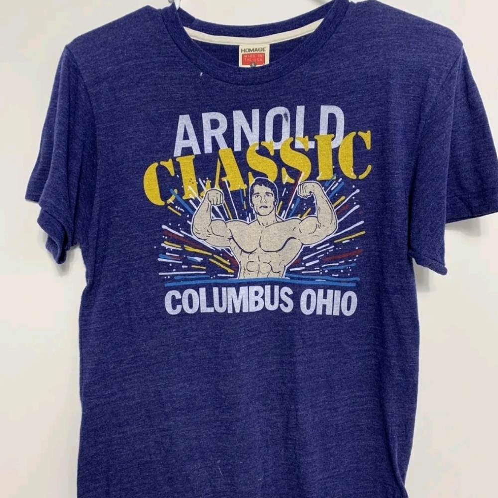 VINTAGE ARNOLD SCHWARZENEGGER CLASSIC SHIRT HOMAGE MADE IN USA SINGLE STITCH